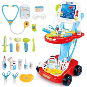 Kits médicos para crianças DeAo Toys Pretend Play com 17 acessórios