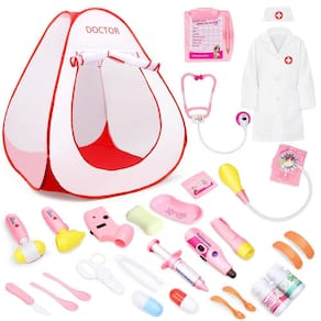 Kit médico Tuptoel para crianças com estetoscópio eletrônico, 30 unidades