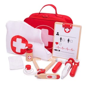Doctor`s Kit Bigjigs Toys Wooden Pretend Play com mais de 3 anos