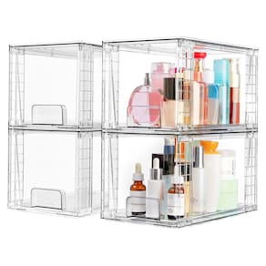 Gavetas de armazenamento Vtopmart Large Empilhável em Acrílico Transparente x4