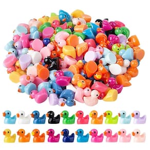 Mini figuras em miniatura de pato de resina para decoração de jardim