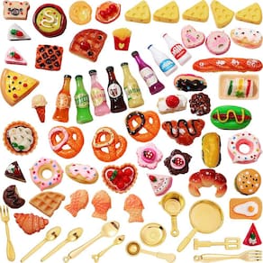 Acessórios para casa de bonecas em miniatura para alimentos e bebidas 68 unidades