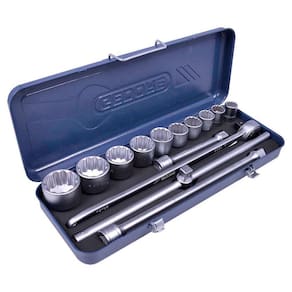 Jogo de Soquetes Estriado com 14 peças 22 a 50 MM Encaixe de 3/4" - Gedore 017203