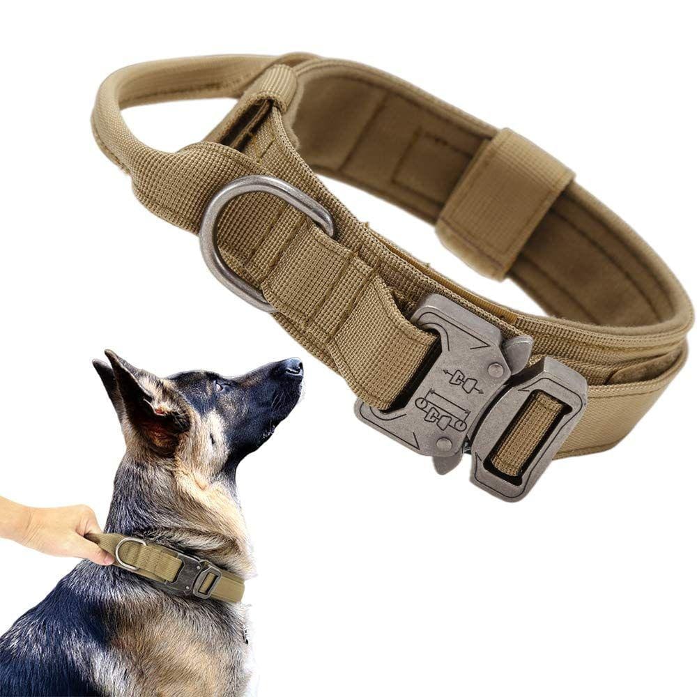 Coleira para cães Xqpetlihai Military Adjustable Nylon Bro