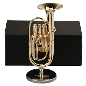 Chifre de barítono em miniatura Dselvgvu Copper com suporte e estojo