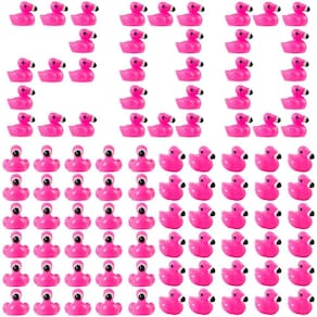 Mini estatuetas de borracha Flamingo Ducks, 200 unidades para decoração