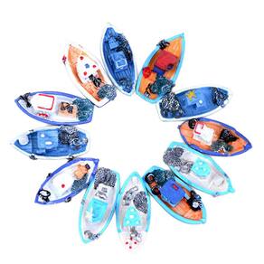 Barco de casa de bonecas em miniatura Halloluck em estilo mediterrâneo, 4 unidades