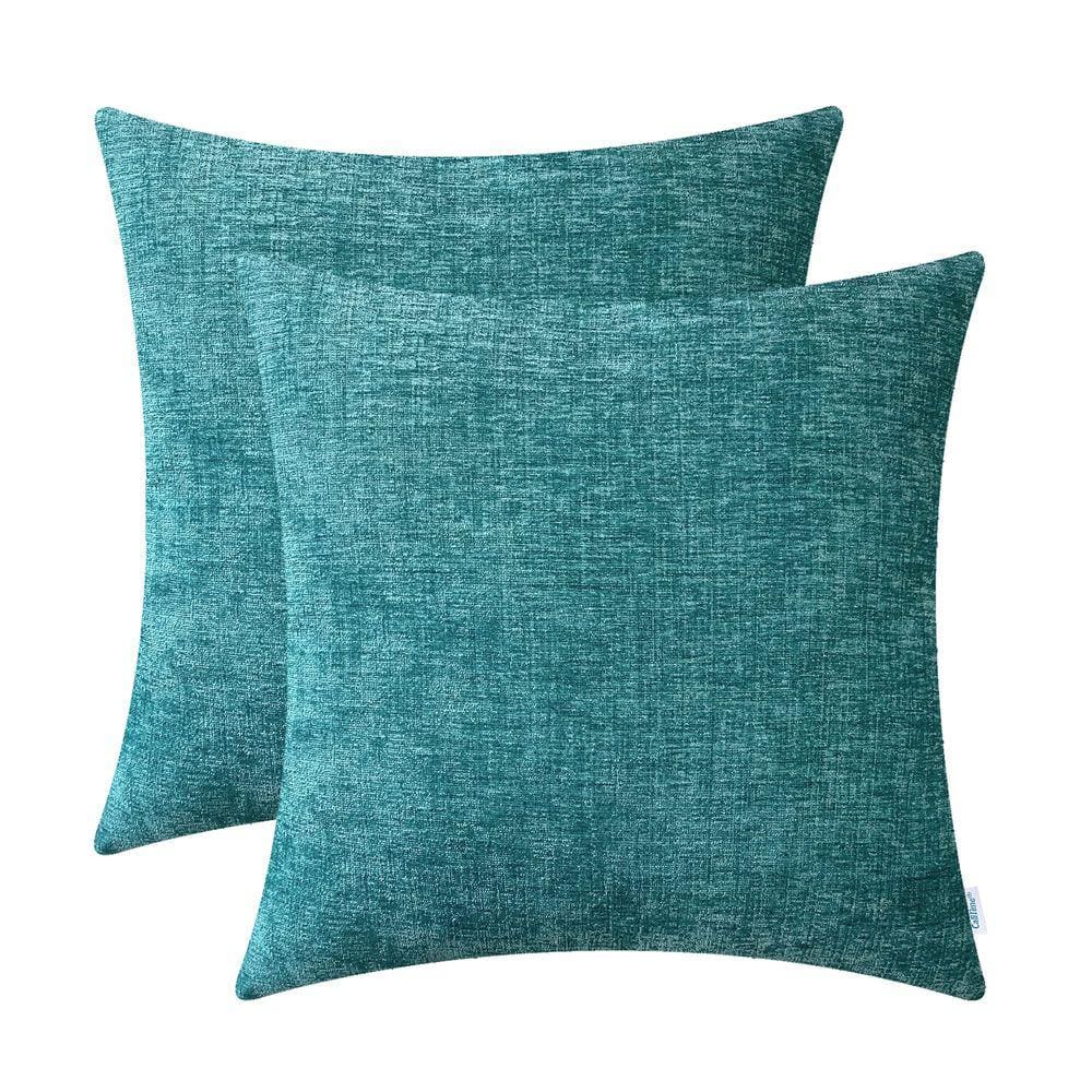 Capas de almofada CaliTime Cozy Chenille 45x45cm Teal x2