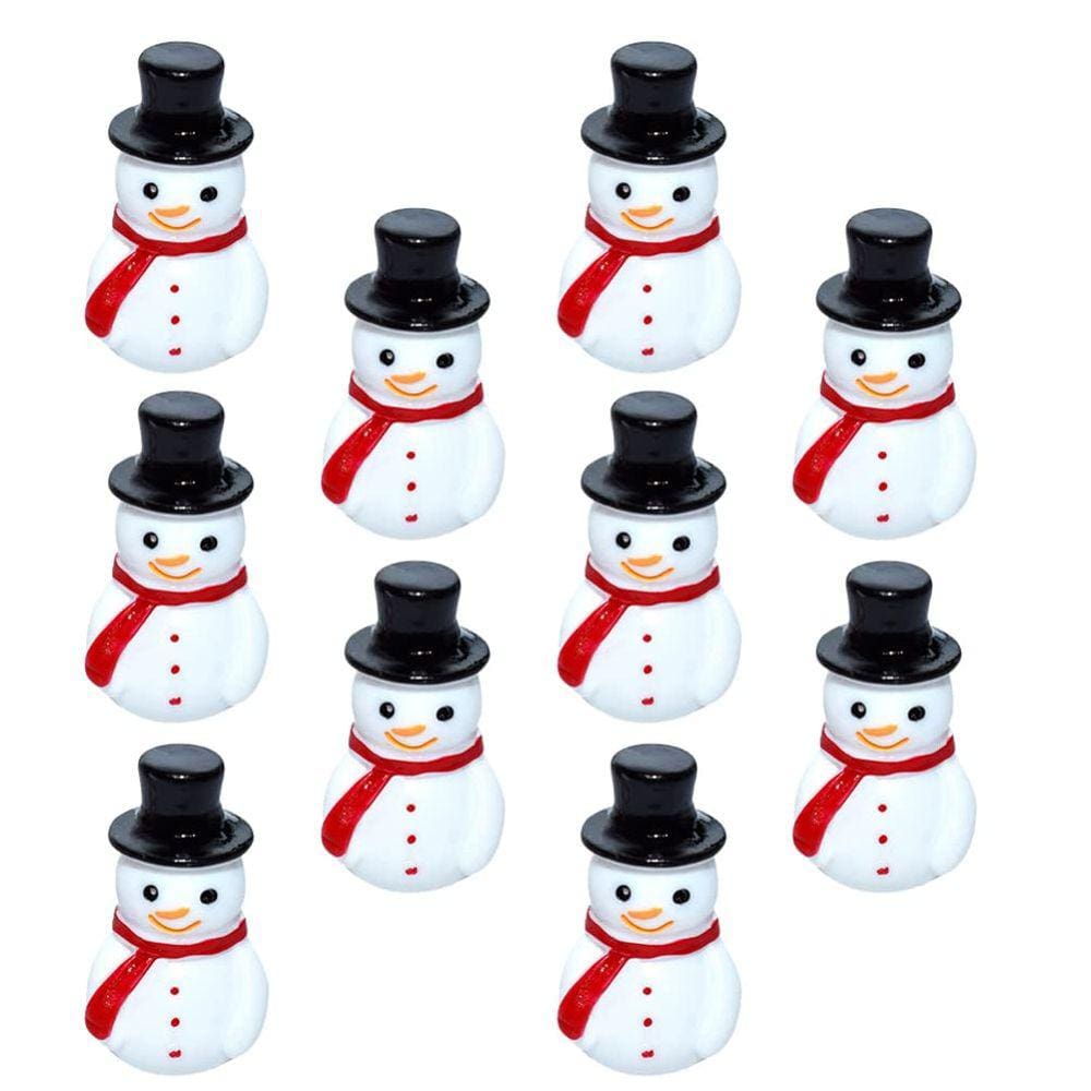Estatuetas de boneco de neve em miniatura Kisangel Christmas, 10 peças pretas
