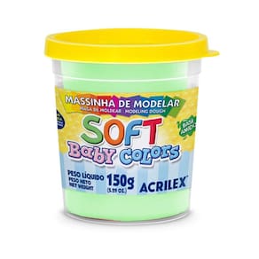 Massa De Modelar Amido 150G Acrilex Soft Baby Colors Verde