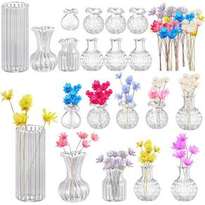 Acessórios para casa de bonecas em miniatura Civaner, 35 unidades de vaso e flor