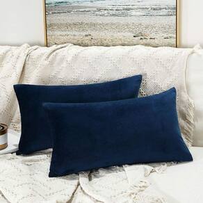 Conjunto de capas de almofada JUSPURBET em veludo azul marinho 40x60cm 2p