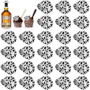 Mini chapéus de cowboy Charniol Cow Print, chapéu de plástico, 24 unidades