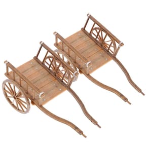 Carrinho agrícola em miniatura modelo STOBOK Ancient Wagon, 2 unidades
