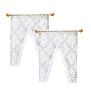 Cortina em miniatura Bbiamsleep branca com renda para Mini House x2
