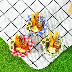 Conjunto de cestas de pão em miniatura Hiawbon, 3 unidades para mini house