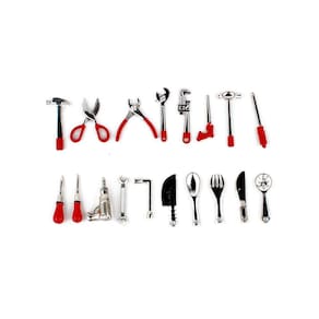Conjunto de ferramentas NWFashion Miniature Home Repair 18 unidades para Dollhouse