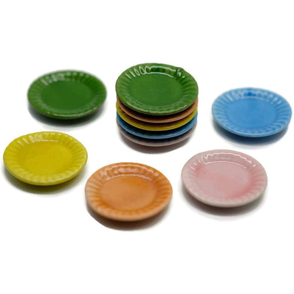 Conjunto de brinquedos em miniatura de utensílios de cozinha de cerâmica em miniatura Dollhouse