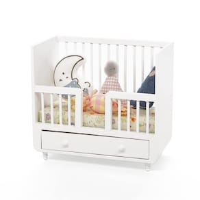 Berço de bebê em miniatura Dollhouse Nursery Accessories Odoria