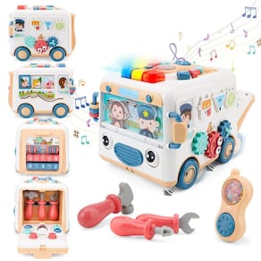 Ônibus escolar musical Activity Cube Toy OWNONE 1 para bebês de 1 a 3 anos