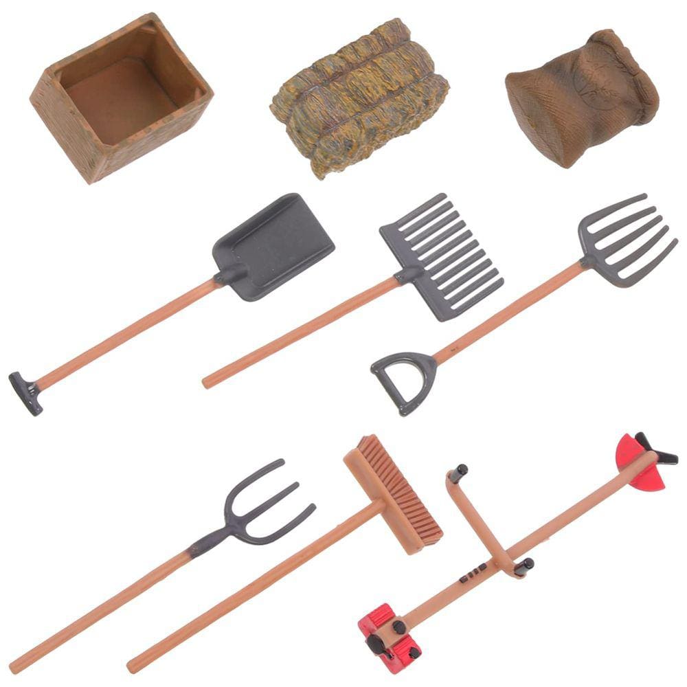 Mini Farm Tool Toyvian Hay Bales, 9 unidades de alta simulação