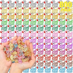 Mini Resin Ducks Barydat, pacote 800, glitter para projetos de bricolage