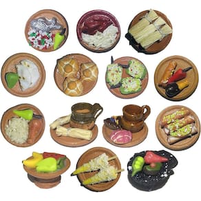 Decorações de comida fingidas em miniatura da Fiesta Mexicana Clay
