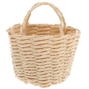 Cesta em miniatura balacoo Mini Wicker Rattan para casa de bonecas