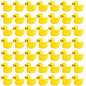Mini bonecos de pato amarelo de resina para decoração de jardim, 150 unidades