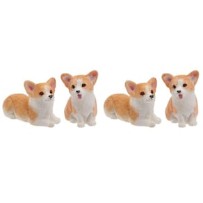 Estátua de Corgi em miniatura Parliky Orange Lover Pet Garden