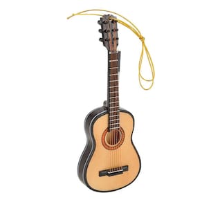 Guitarra miniatura BVCED Mini com suporte e estojo de madeira maciça