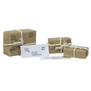 Conjunto de pacotes e cartas Dollhouse Miniature, escala 1:12, 3 unidades