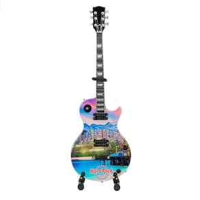 Decoração: guitarra urbana em miniatura Hard Rock Las Vegas 10cm