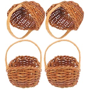 Mini cesta de tecido, cesta de bonecas, 4 peças para acessórios de artesanato
