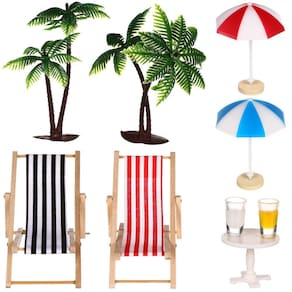 Conjunto de praia em miniatura Micro Landscape Dollhouse