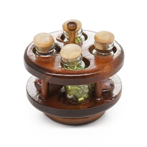 Prateleira de especiarias em miniatura, decoração de casa de bonecas, escala Odoria 1/6
