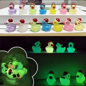 Bonecas luminosas de jardim de Natal Mini Resin Ducks, 35 unidades