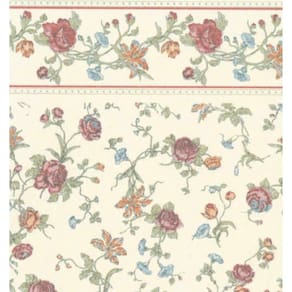 Papel de Parede Melody Jane Dollhouse Raffina Cream Rose 1:12 Scal