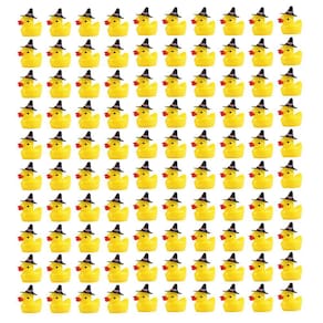 Mini Resin Duck LUTER 100 unidades com chapéu de bruxa de Halloween roxo