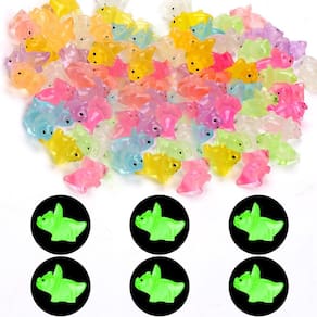 Mini dinossauro de resina NQEUEPN Luminous 64 unidades para decoração