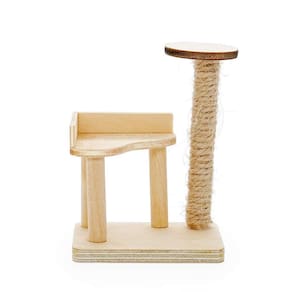 Decoração de casa de bonecas em miniatura Cat Tree Odoria em escala 1/12