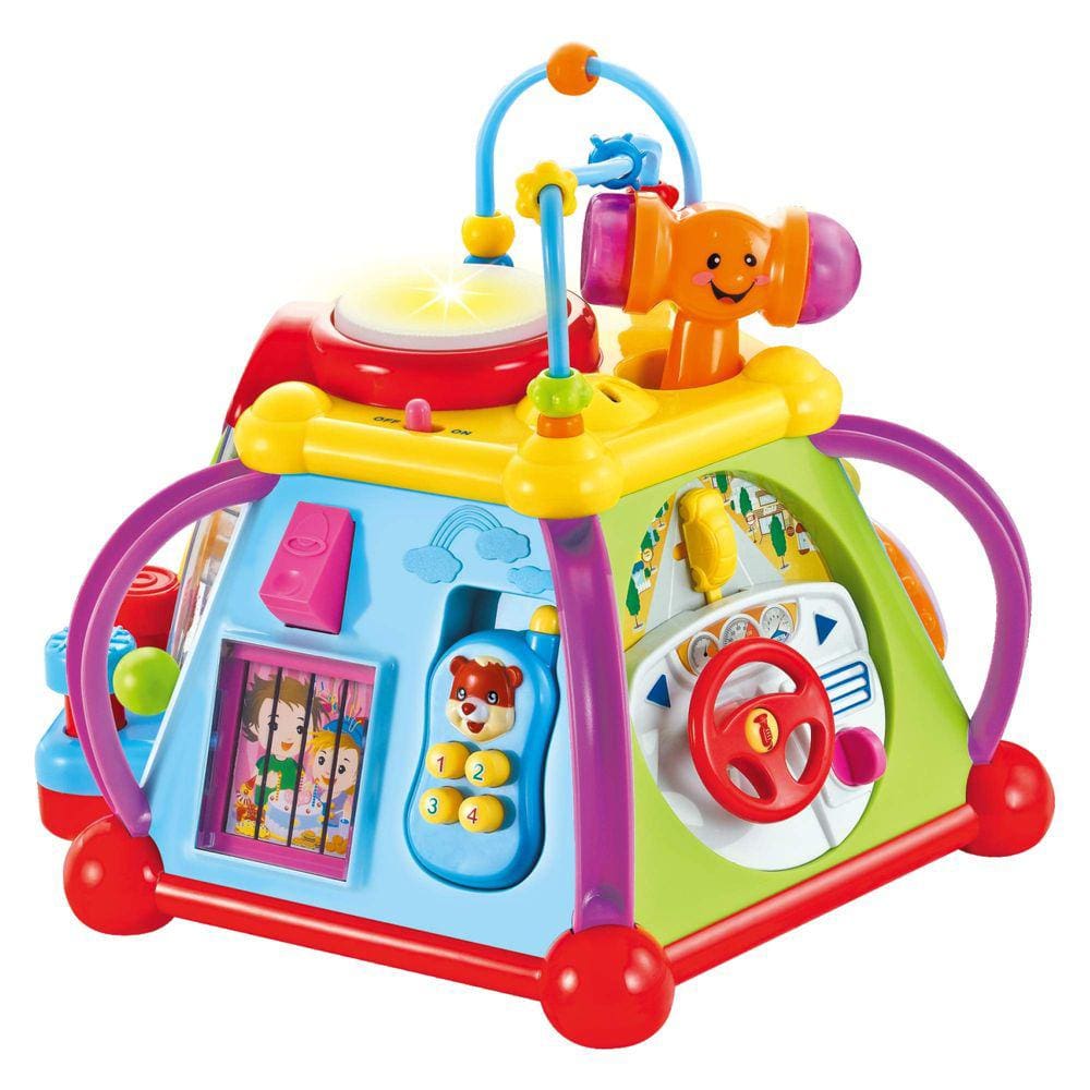Brinquedo Activity Cube CifToys para crianças de 18 meses ou mais com 15 funções