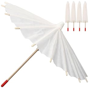 Mini guarda-chuva Alipis Parasol Doll White DIY Craft 5 unidades