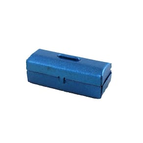 Caixa de ferramentas Dollhouse Miniature escala 1:12 Blue Metal Aztec