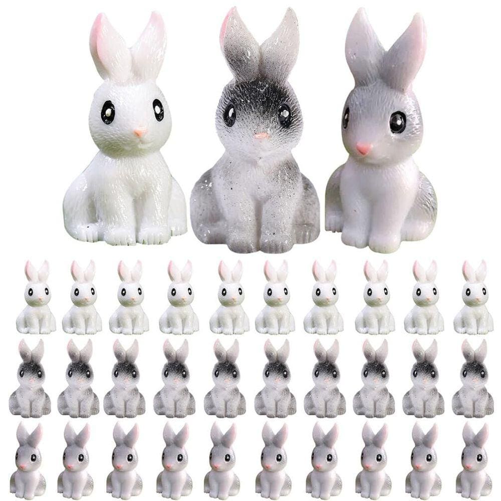 Estatuetas Unomor Mini Bunny, 30 peças de resina de Páscoa para decoração