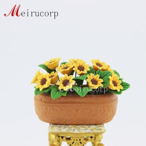 Canteiro de flores para decoração em miniatura de casa de bonecas em escala 1/12