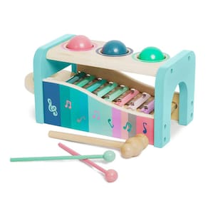 Brinquedo musical de bater NukiEd Educational Play Bamboo Wood