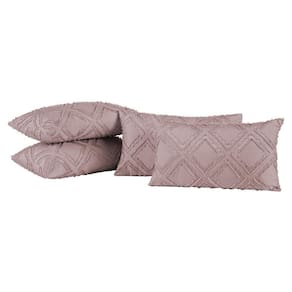Kit 4 Capas De Almofada Retangulares Aveline 300 Fios Rosê