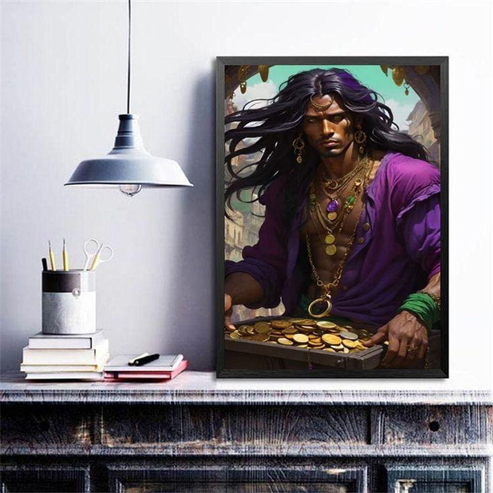 Quadro Cigano Vladimir - Pote Ouro 45X34Cm