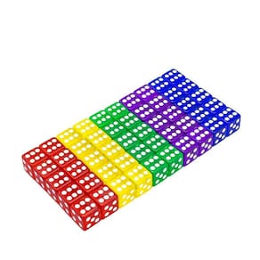Conjunto de dados de jogo IALNAI, pacote com 50, 16 mm, translúcido e sólido, de 6 lados